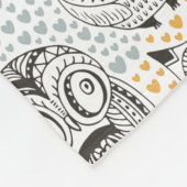Owl patroondekens fleece deken (Hoek)