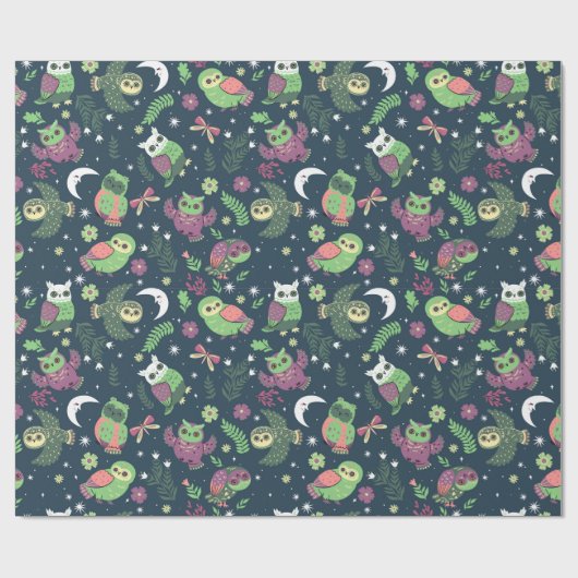Owl patroonverlooppapier cadeaupapier (Vlak)