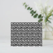 Owl Pattern in Black and White Briefkaart (Staand voorkant)