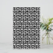Owl Pattern in Black and White Briefpapier (Staand voorkant)