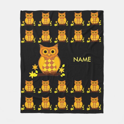Owl Pattern op Fleece Blanket (Voorkant)