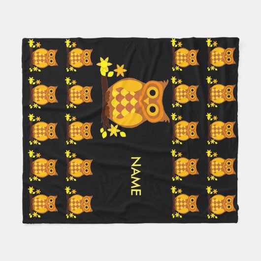Owl Pattern op Fleece Blanket (Voorkant (Horizontaal))