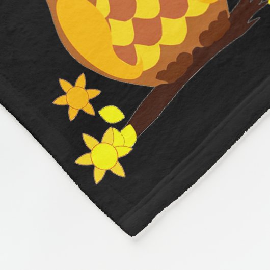 Owl Pattern op Fleece Blanket Deken (Hoek)