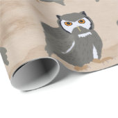 Owl Pattern & Rustic Wood Cadeaupapier (Rol Hoek)