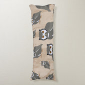 Owl Pattern & Rustic Wood Lichaamskussen (Voorkant Verticaal)