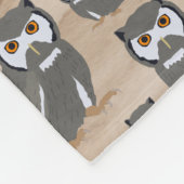 Owl Pattern & Rustic Wood Monogram Fleece Deken (Hoek)