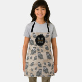 Owl Pattern & Rustic Wood Monogram Schort (Insitu)