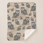 Owl Pattern & Rustic Wood Sherpa Deken (Voorkant)