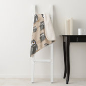 Owl Pattern & Rustic Wood Sherpa Deken (In situ)