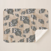 Owl Pattern & Rustic Wood Sherpa Deken (Voorkant (horizontaal))