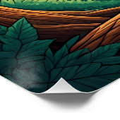 Owl perched on a tree log in a forest perfect poster (Hoek)