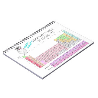 Owl Periodic table of elements Notebook Notitieboek