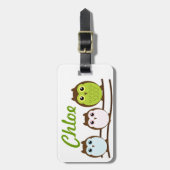 Owl personaliseer Monogram Kinder Teen Bagagelabel (Voorkant verticaal)