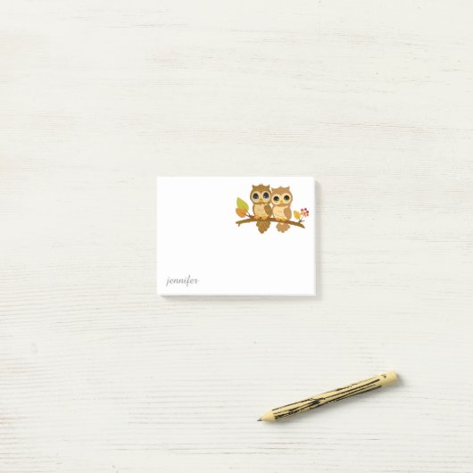 Owl personaliseer Post-it® notes (Op bureau)