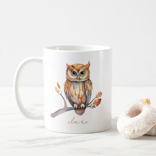 Owl Personalized Koffiemok (Met donut)
