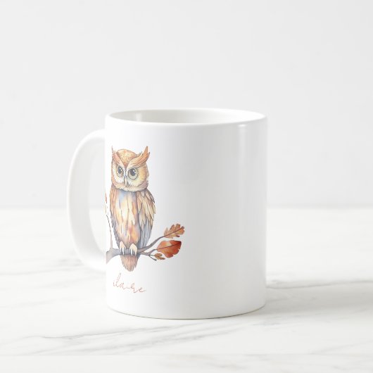 Owl Personalized Koffiemok (Voorkant links)