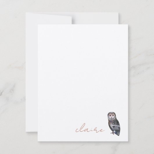 Owl Personalized Note Card Notitiekaartje (Voorkant)