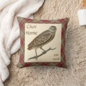 Owl Personalized Red Play Sierkussen (Deken)