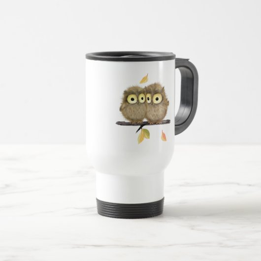 Owl Personalized Travel Mug Reisbeker (Voorkant rechts)