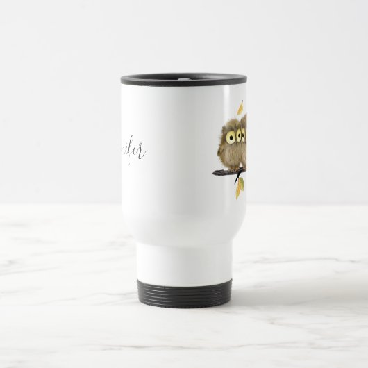 Owl Personalized Travel Mug Reisbeker (Center)