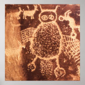 Owl Pictograaf Utah, 9 Mile Canyon Poster (Voorkant)