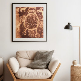 Owl Pictograaf Utah, 9 Mile Canyon Poster