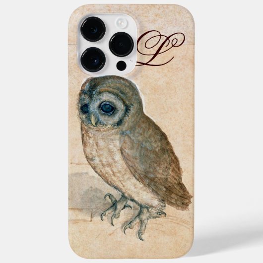 OWL, PIink, Sepia Monogram Case-Mate iPhone Case (Achterkant)