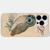 OWL, PIink, Sepia Monogram Case-Mate iPhone Case (Achterkant (horizontaal))