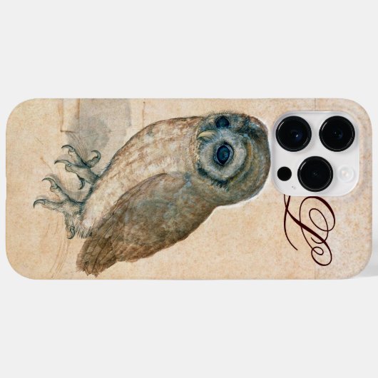 OWL, PIink, Sepia Monogram Case-Mate iPhone Case (Achterkant (horizontaal))