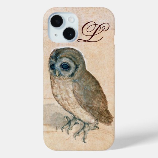 OWL, PIink, Sepia Monogram Case-Mate iPhone Case (Achterkant)