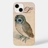 OWL, PIink, Sepia Monogram Case-Mate iPhone Case (Achterkant)