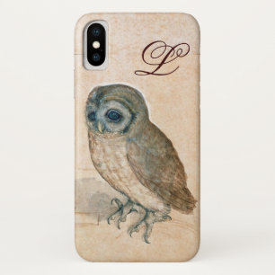OWL, PIink, Sepia Monogram iPhone X Hoesje