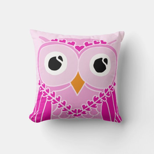 Owl Pillow: Cute Girl Owl Kussen (Voorkant)