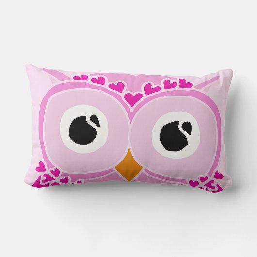 Owl Pillow: Roze kant Owl Kussen (Achterkant)