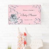 Owl Pink Glitter Cherry Blossom Baby Spandoek (Insitu)
