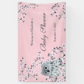 Owl Pink Glitter Cherry Blossom Baby Spandoek (Verticaal)