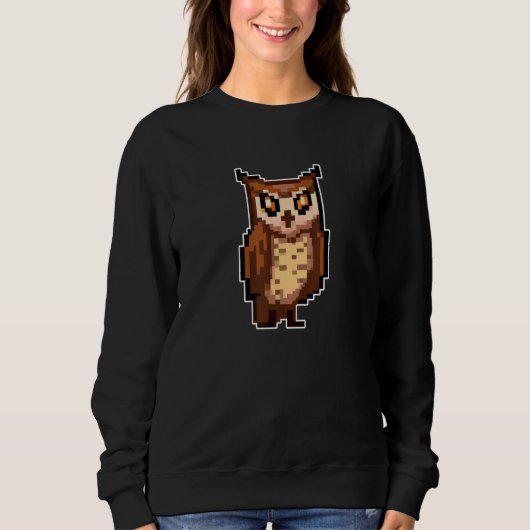 Owl Pixel Retro Gaming Style Trui (Voorkant)