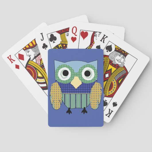 Owl Poker Face Pokerkaarten (Achterkant)