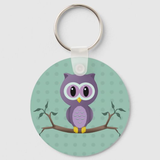 Owl Polka Dot Sleutelhanger (Voorkant)