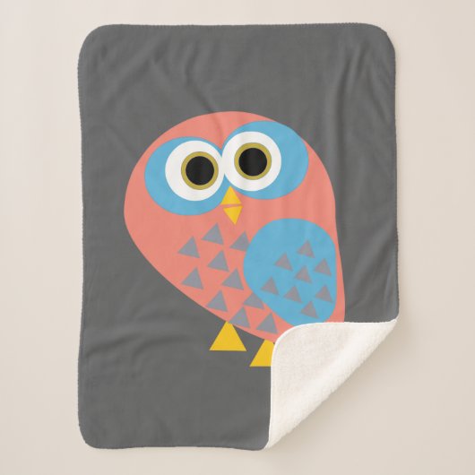 Owl Pop Art Sherpa Deken (Voorkant)