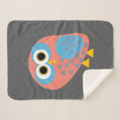 Owl Pop Art Sherpa Deken (Voorkant (horizontaal))