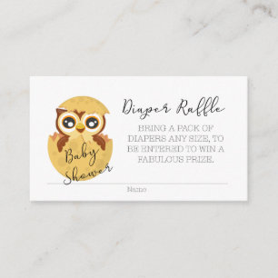 Owl Popping Out of Egg Diaper Raffle Ticket Informatiekaartje
