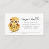 Owl Popping Out of Egg Diaper Raffle Ticket Informatiekaartje (Voorkant)
