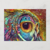 Owl Portrait Fractal Waterverf Briefkaart (Voorkant)