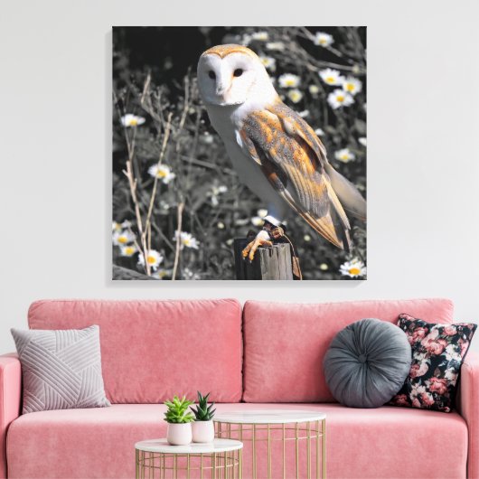 Owl Portret Canvas Afdruk (Insitu (Woonkamer))