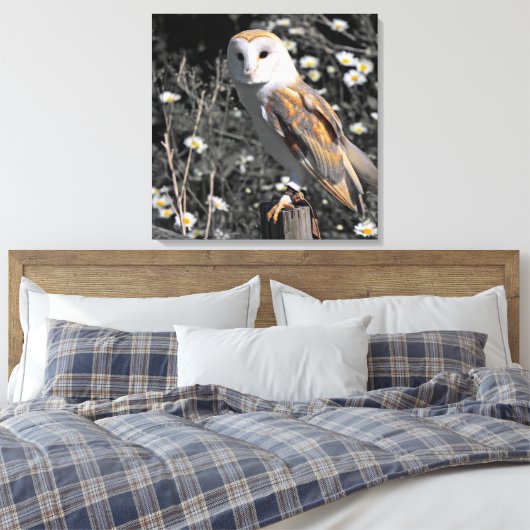 Owl Portret Canvas Afdruk (Insitu (Slaapkamer))