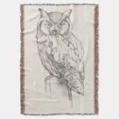Owl Portret - Schets Deken (Voorkant Verticaal)