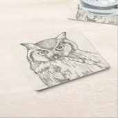 Owl Portret - Schets Kartonnen Onderzetters (Schuin)