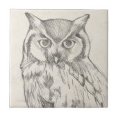 Owl Portret - Schets Tegeltje (Voorkant)