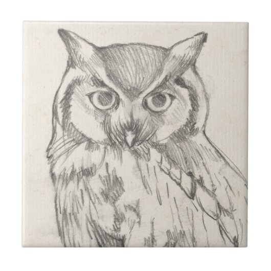 Owl Portret - Schets Tegeltje (Voorkant)
